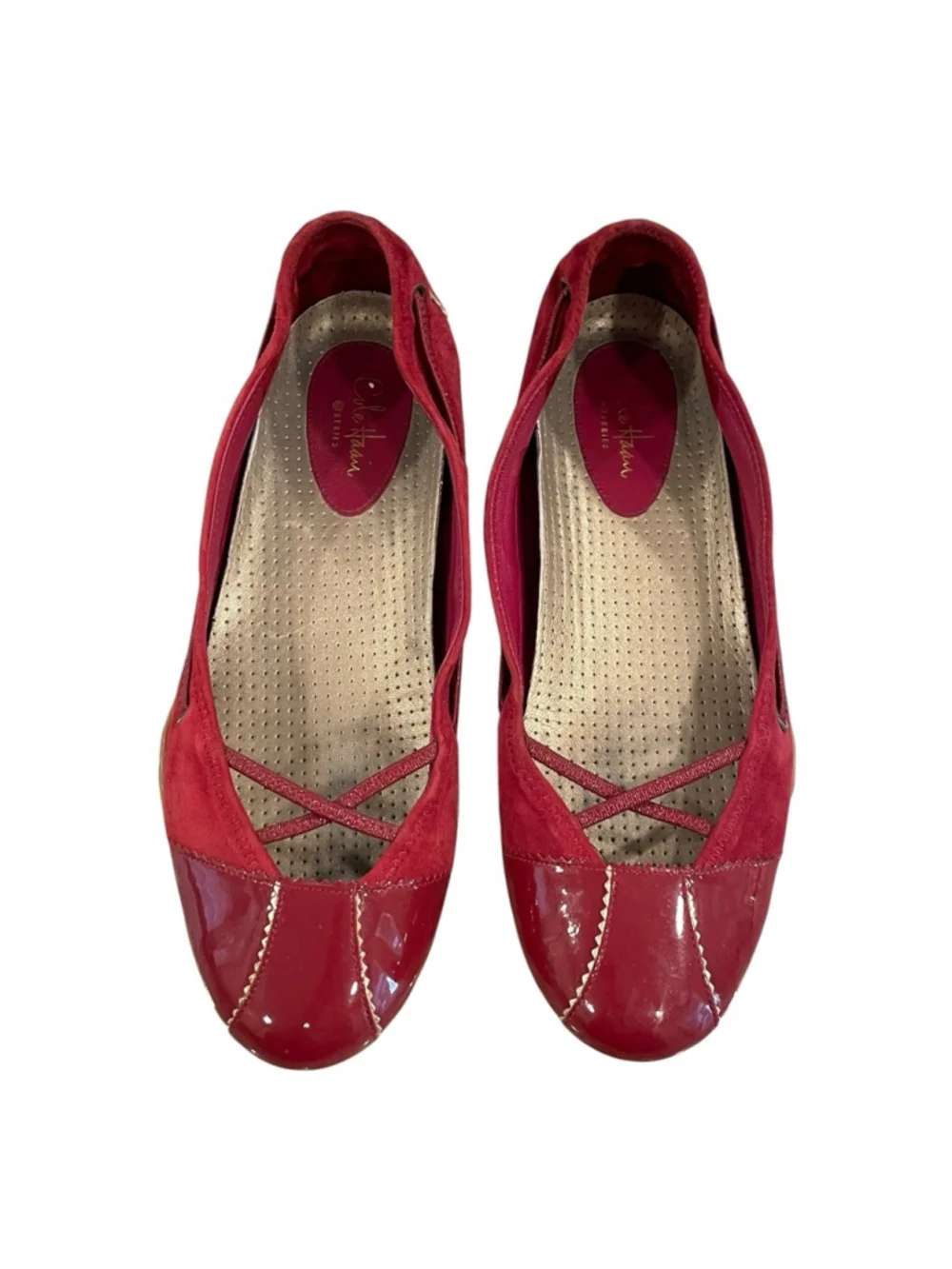 Cole Haan G Series Womens 8.5 Ballet Flat Slip On Sneaker Comfort Suede Patent